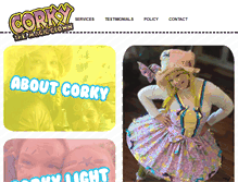 Tablet Screenshot of corkymagic.com